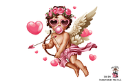Cupid with Bow and Bubblegum Clipart, an Illustration by Clipart Studio (Thumbnail 4 of 13)
