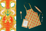 Lobster - Repeat Patterns Collection, a Pattern Graphic by Julia M. Watercolor (Thumbnail 3 of 10)