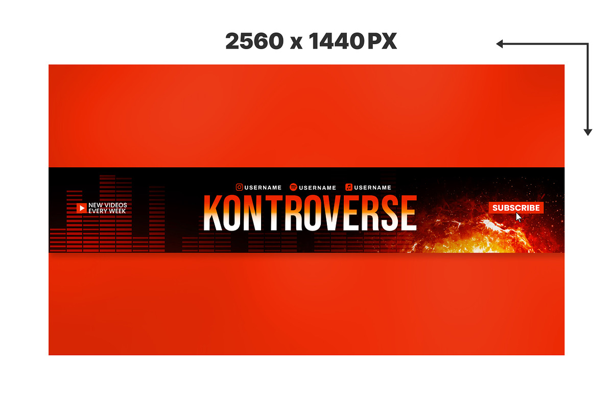 Music Artist YouTube Banner Template, a Social Media Template by Vaughn Studios (Photo 2 of 5)