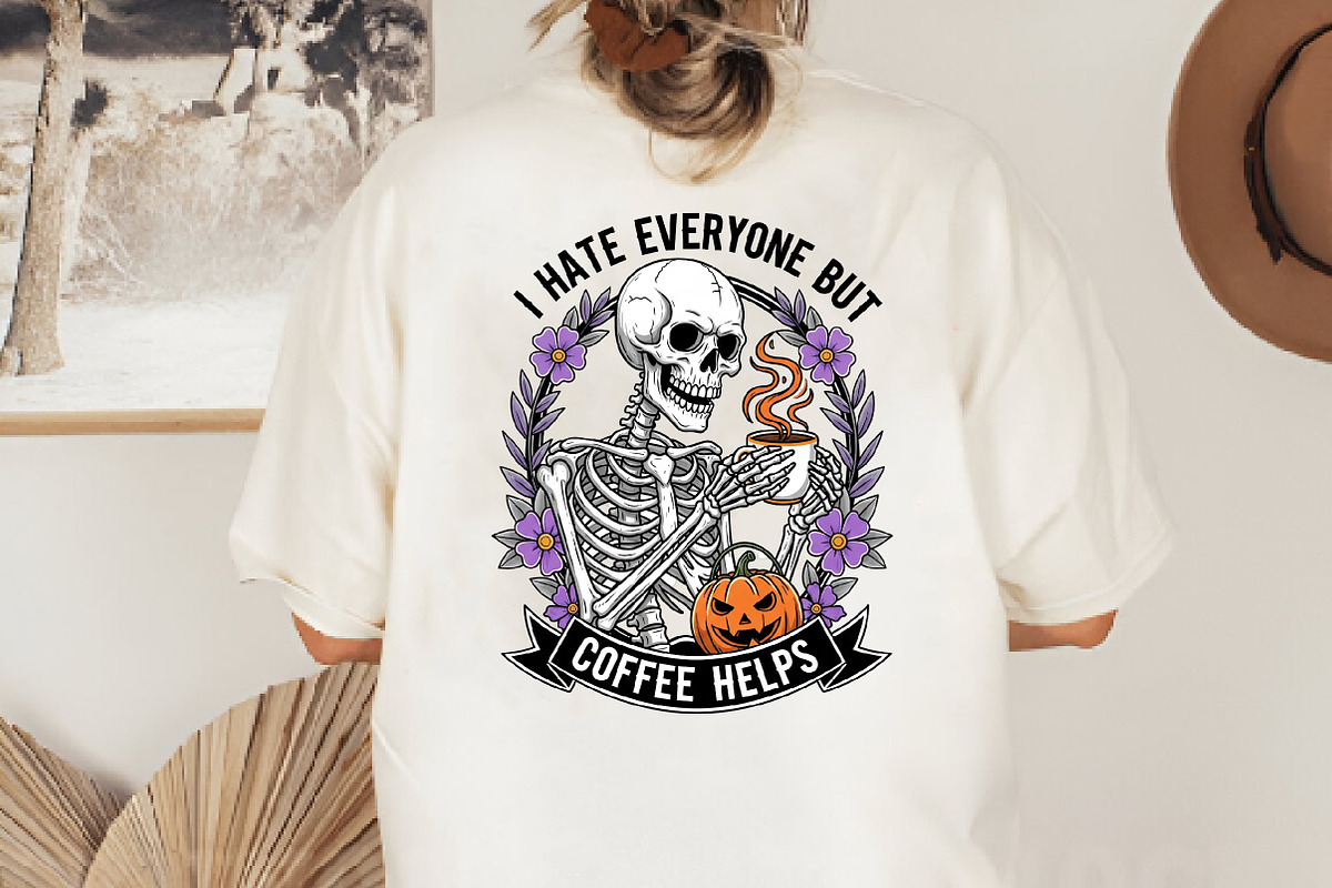 Skeleton Halloween Coffee Sublimatio, an Illustration by CreationArt (Photo 2 of 4)