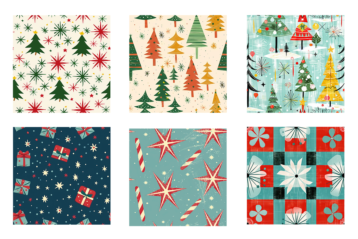 Vintage Holiday Digital Paper, a Pattern Graphic by Chromolume Studio (Photo 3 of 28)