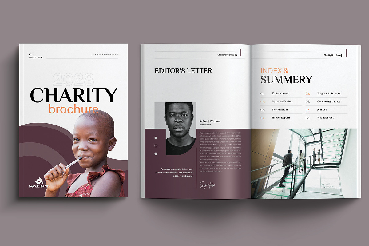 Nonprofit Charity Brochure Template, a Brochure Template by NorthPeak (Photo 3 of 9)