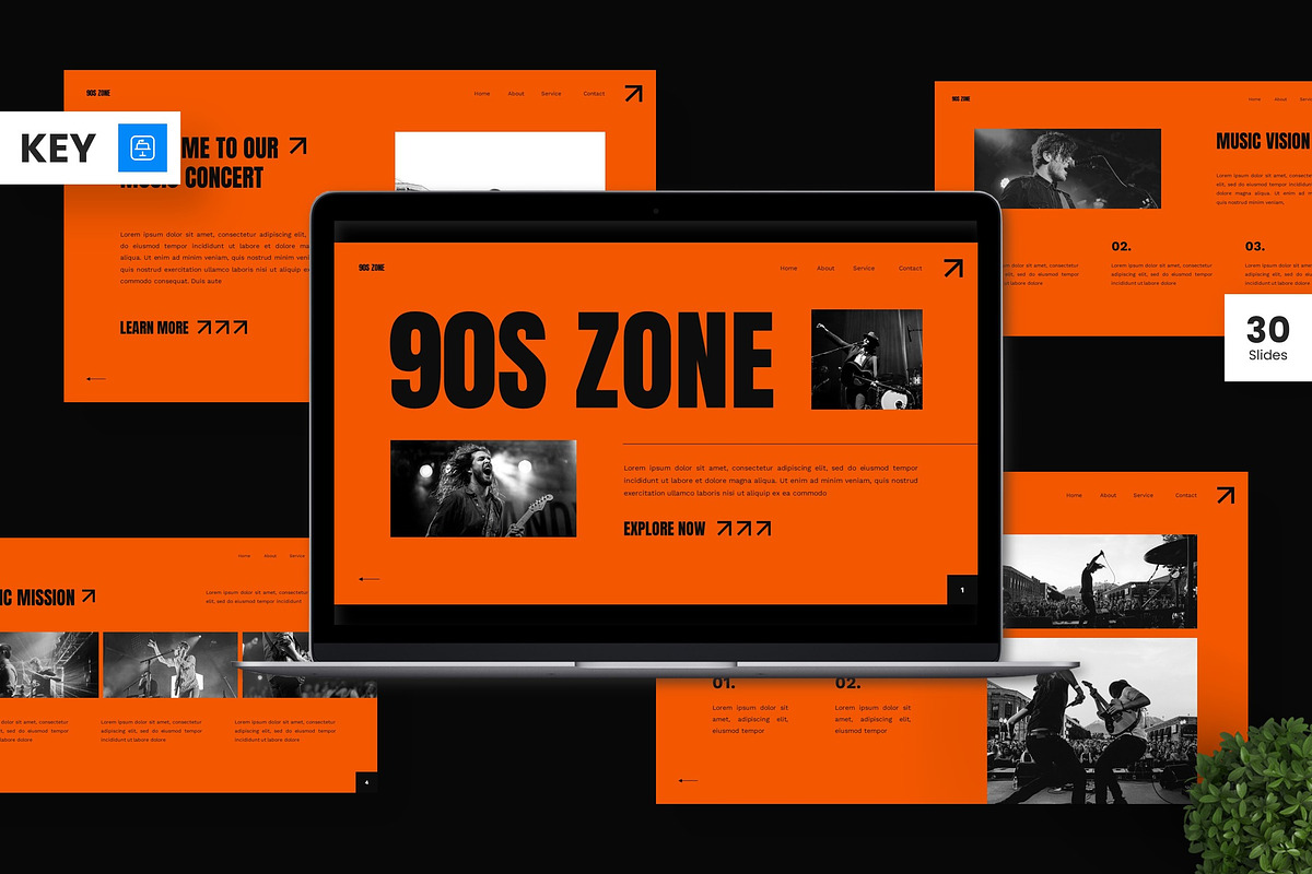 90s Zone - Music Keynote Templates, a Presentation Template by Deepslide Studio (Photo 1 of 7)