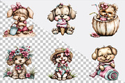 Whimsical Summer Dog Clipart Bundle., an Illustration by SVGArt (Thumbnail 2 of 9)
