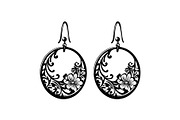 Round Filigree Earrings SVG Set, a Graphic by Creativeshirt (Thumbnail 7 of 13)