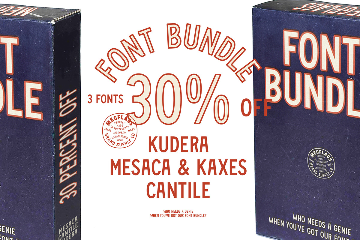 30% OFF Mesaca, Cantile & Kudera, a Sans Serif Font by Megflags (Photo 1 of 22)