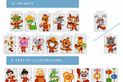 Chinese New Year Color by Numbers, a Seasonal Illustration by Ksenya Savva (Thumbnail 4 of 8)