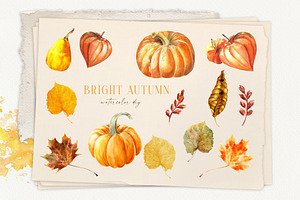 50% SALE Bright Autumn Watercolor