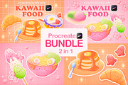 Cute Food Brushes, Procreate Bundle, a Brush Add-On by InkPrintsTattoo (Thumbnail 1 of 8)