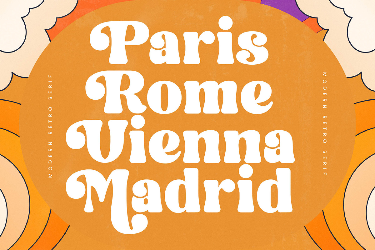 Madnight Honeys Retro Groovy Font, a Serif Font by timelesstype.co (Photo 14 of 20)