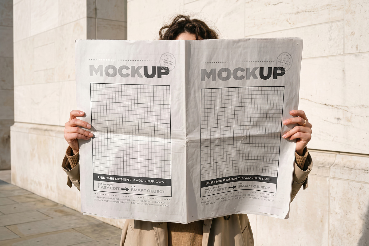 Newspaper Mockups Collection, a Books & Magazine Mockup by Luuqas Design (Photo 1 of 4)