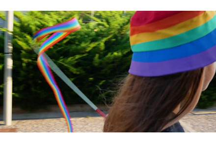 A girl and a woman in rainbow lgbtq