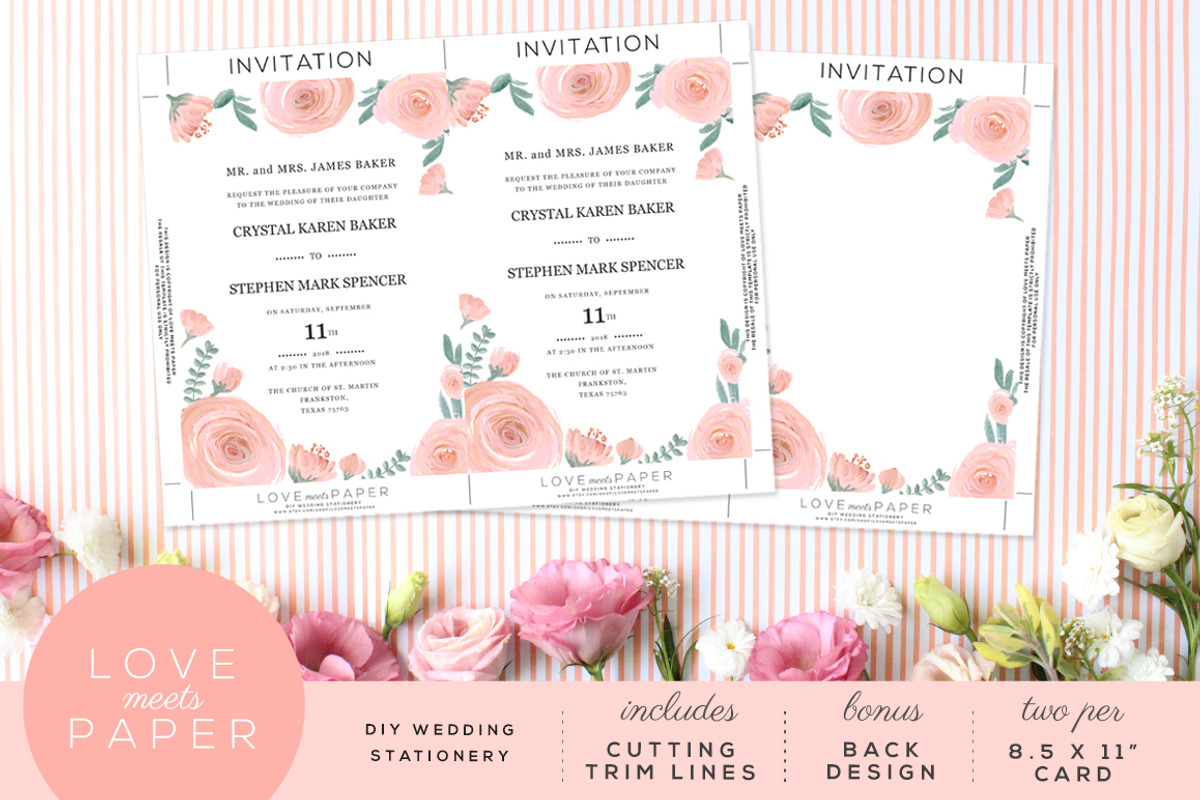 Wedding Invitation Template I1025, an Invitation Template by Love Meets Paper (Photo 2 of 2)