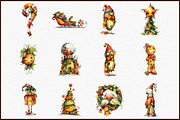 Watercolor Quirky Christmas Bundle C, an Illustration by Sublimation Artist (Thumbnail 3 of 6)