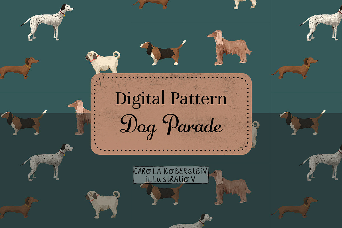 Dog Parade Pattern, a Pattern Graphic by koberstein (Photo 1 of 3)