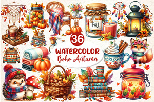 Boho Autumn Clipart, an Illustration by Dream Creation