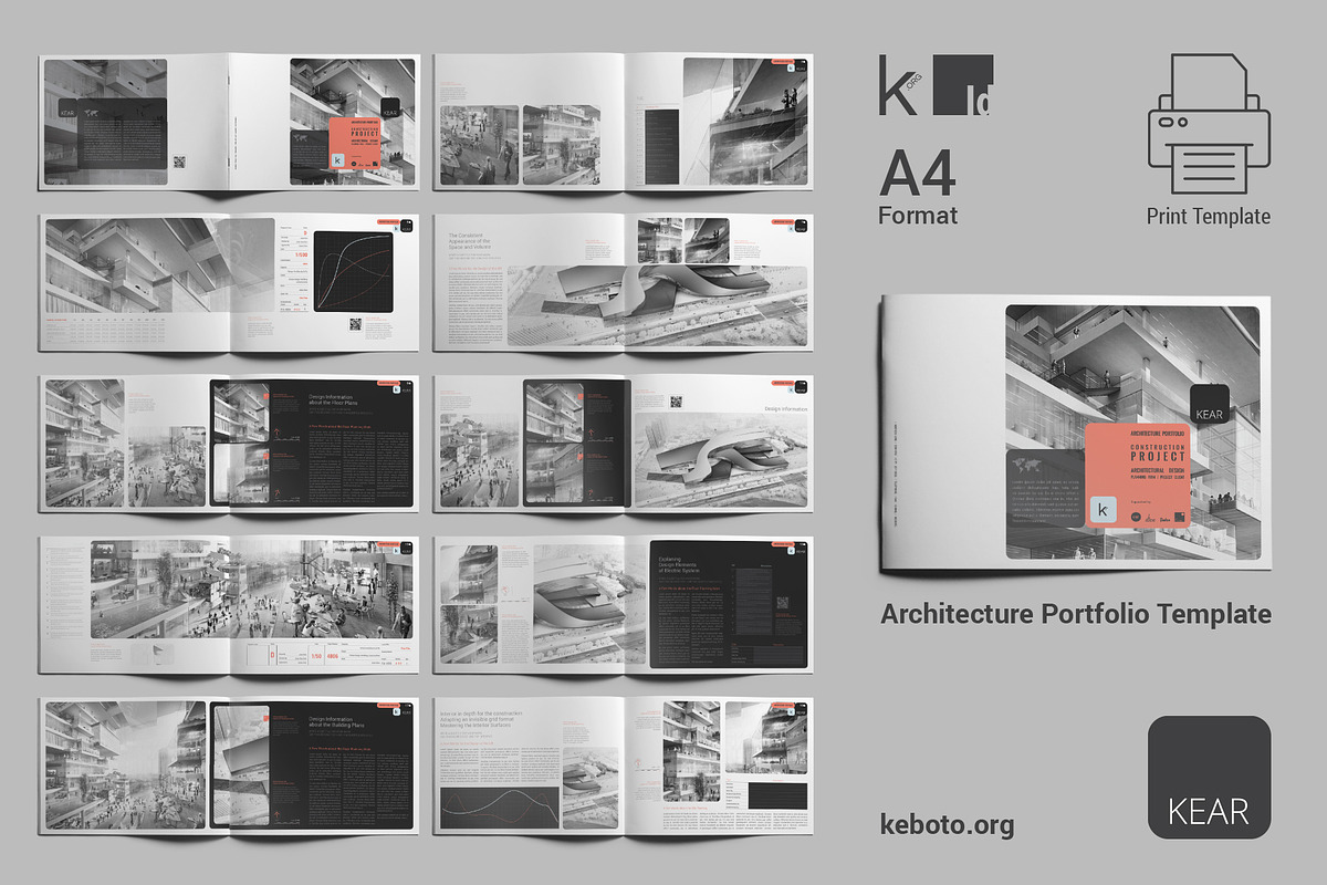 KeAR Architecture Portfolio Template, a Print Template by Keboto