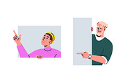 Curious people peeking, peeping set, a Person Illustration by Good Studio (Thumbnail 4 of 6)