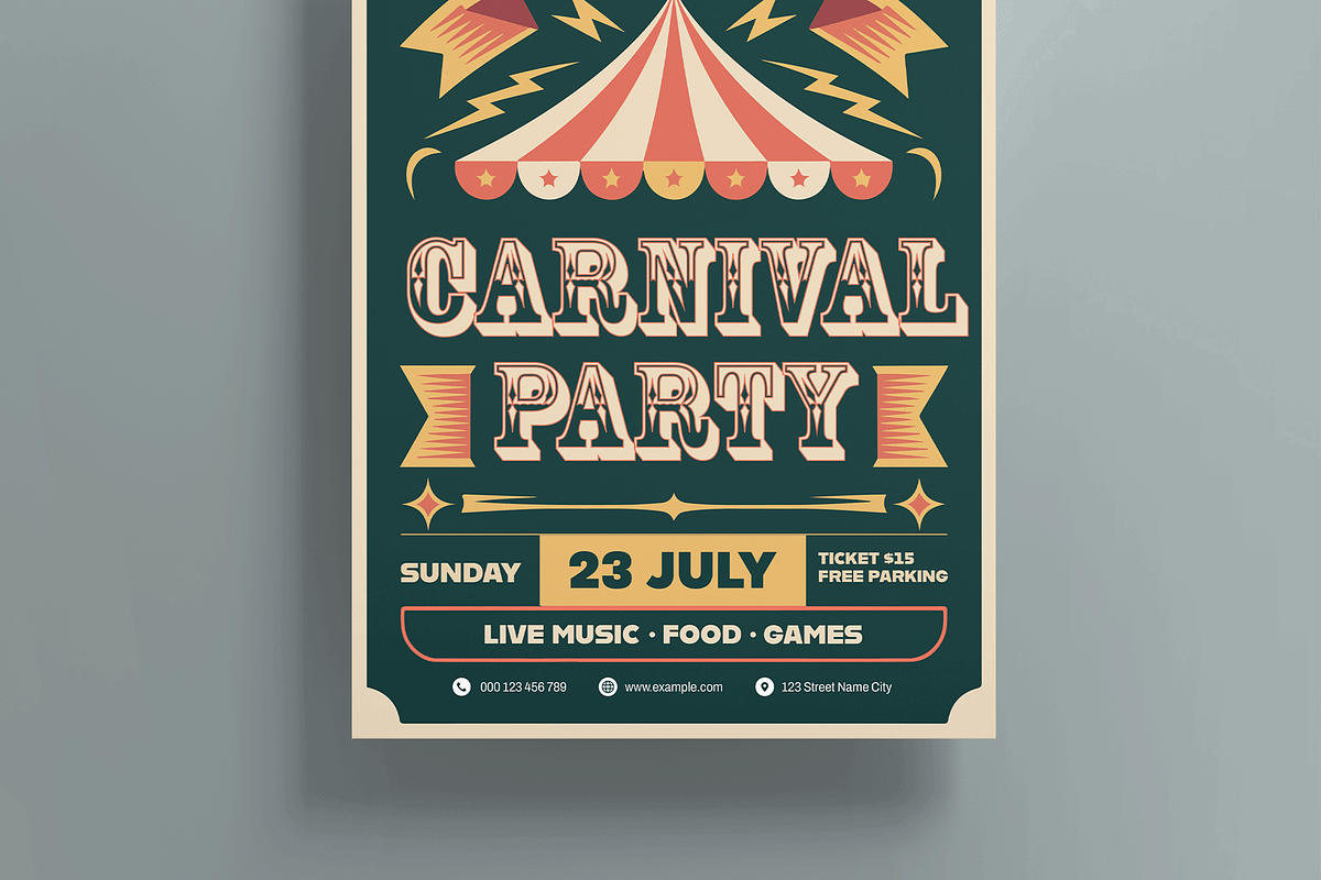Carnival Poster Template, a Flyer Template by MightyDesign (Photo 3 of 8)