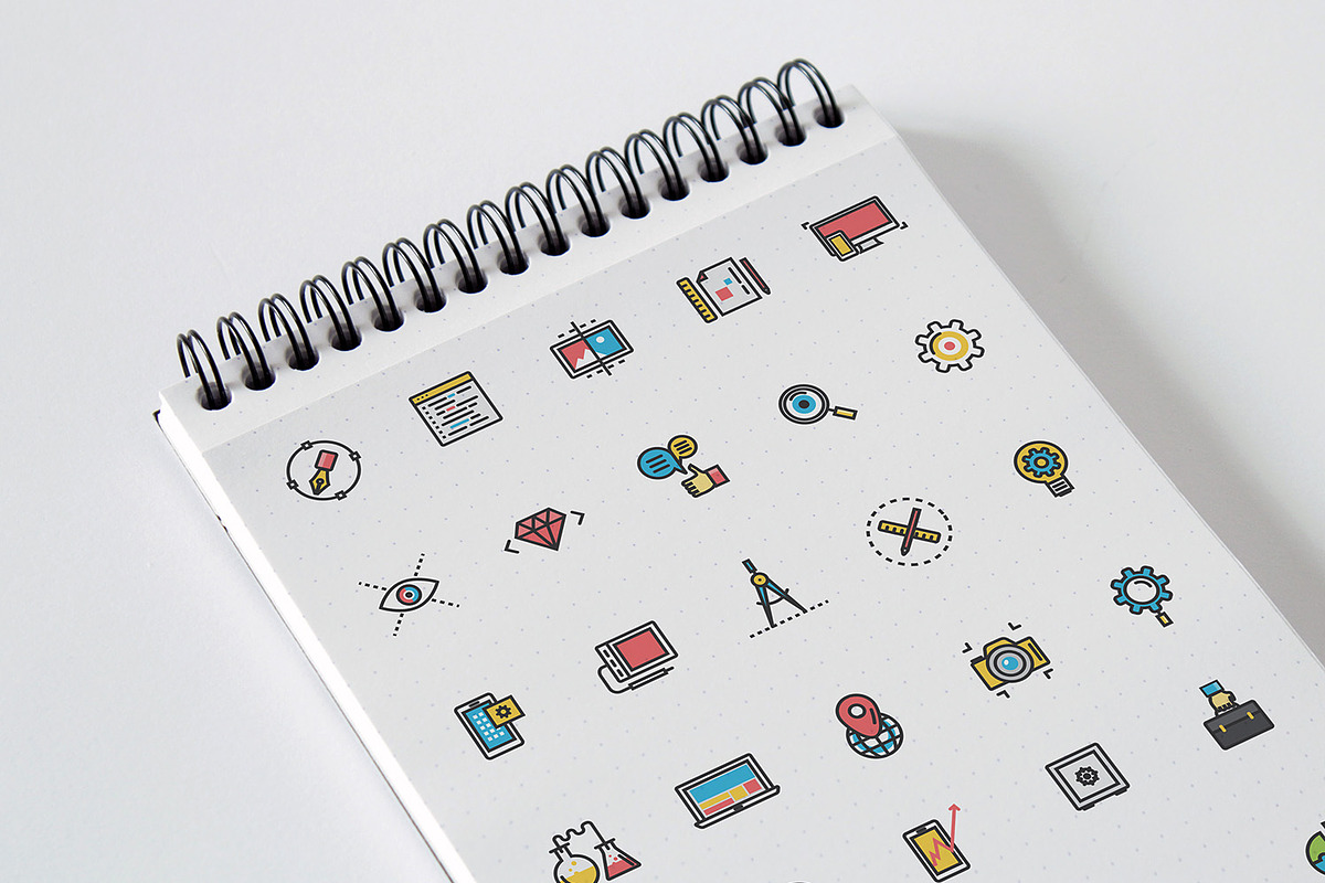 Set of modern Color Line Design icon preview 2