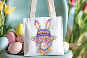Easter Hip Hop Highland Cow PNG, an Illustration by CraftArtStudio (Thumbnail 2 of 4)