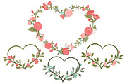 Mint & Coral Floral Heart Vectors, an Illustration by Amanda Ilkov (Thumbnail 3 of 5)