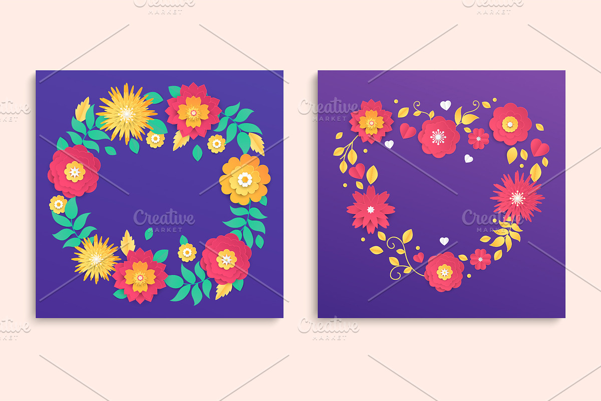 Paper Cut Flowers Card Kit, a Templates & Theme by Boyko Pictures (Photo 8 of 17)