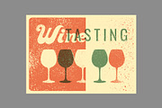 Wine grunge vector poster set., a Food Illustration by PoPaShop (Thumbnail 3 of 11)