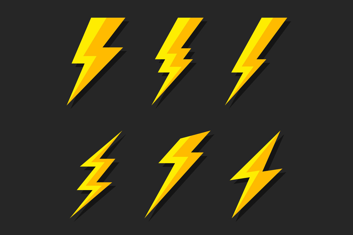 Thunder and Bolt Lighting Flash Icon, an Icon by in8finity
