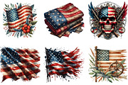 Vintage Grunge American Flag Clipart, an Illustration by DreamArtGraphic (Thumbnail 4 of 6)
