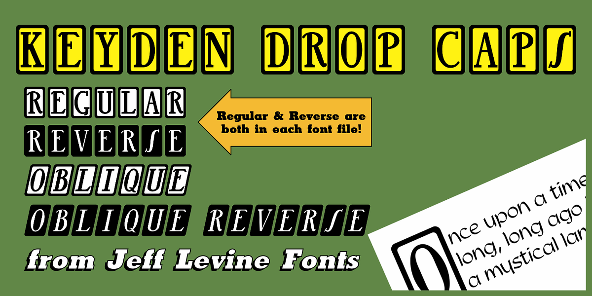 Keyden Drop Caps JNL, a Font by Jeff Levine Fonts (Photo 1 of 5)