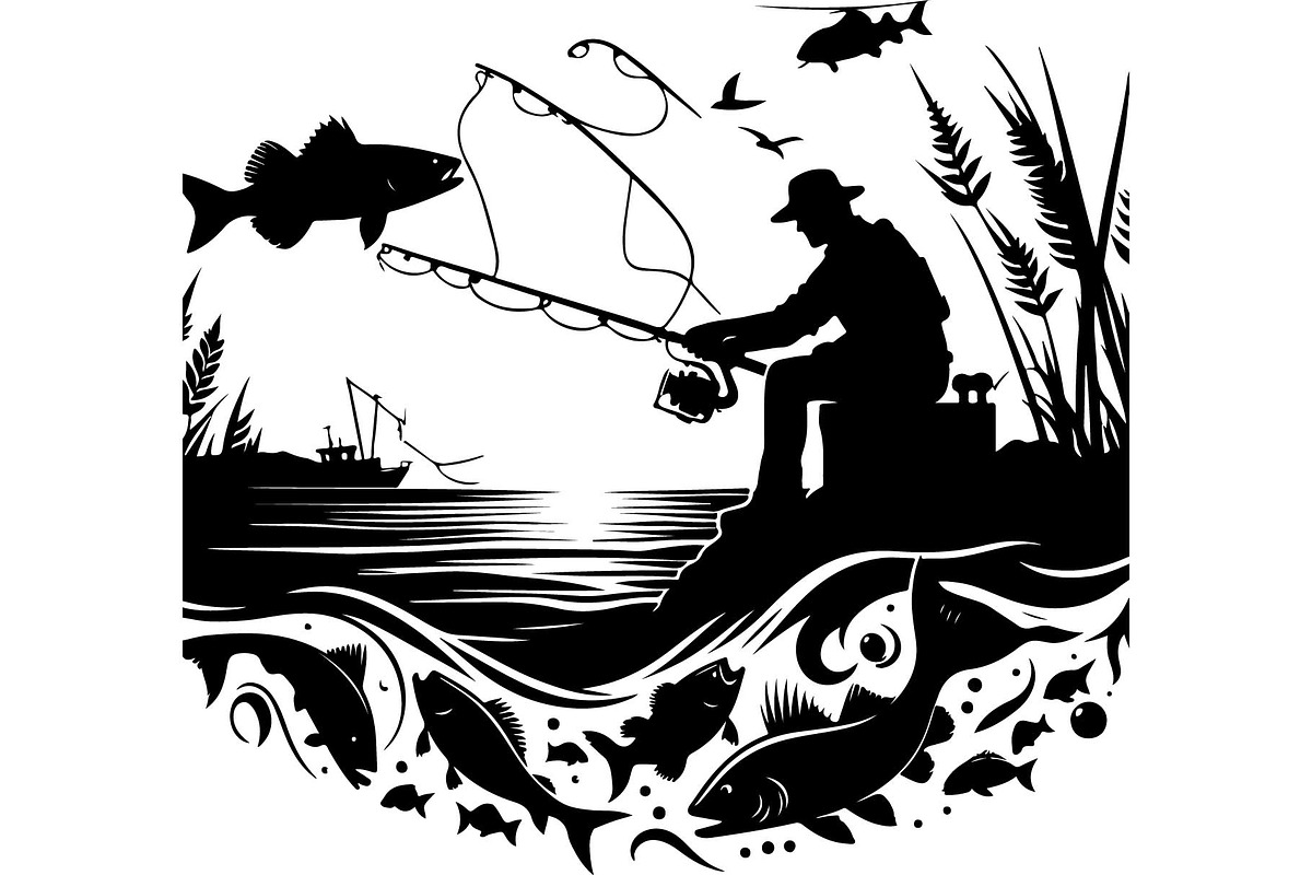 Fishing Vector Scene Bundle, a Graphic by jahid234 (Photo 6 of 9)