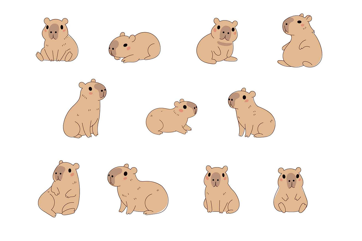 Cute Capybara Animal Funny Character, a Graphic by Imaginary Party (Photo 5 of 7)