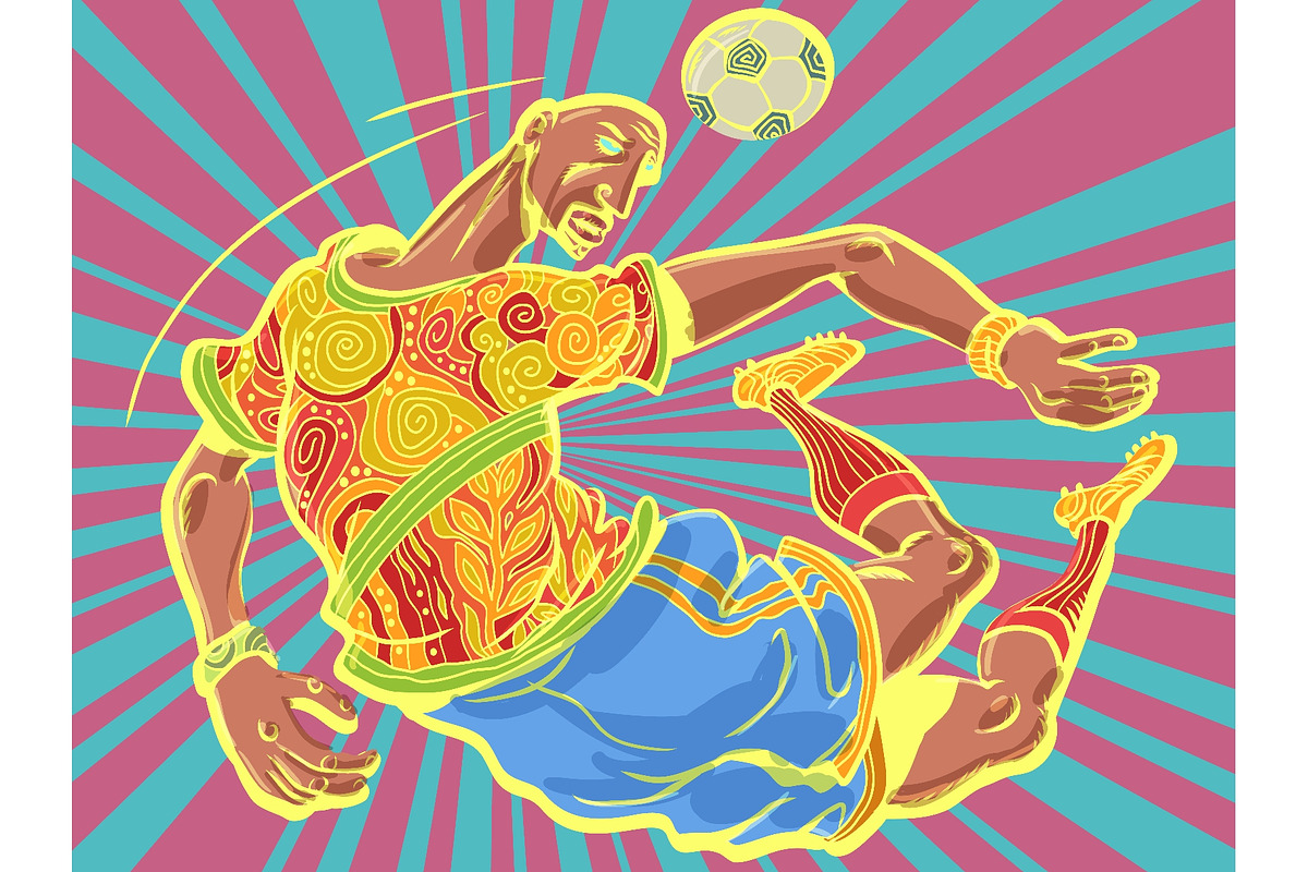 A football player and a ball, a Sport Illustration by rogistok (Photo 1 of 3)