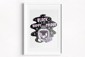 Goth Glam- Purple And Black PNG Pack