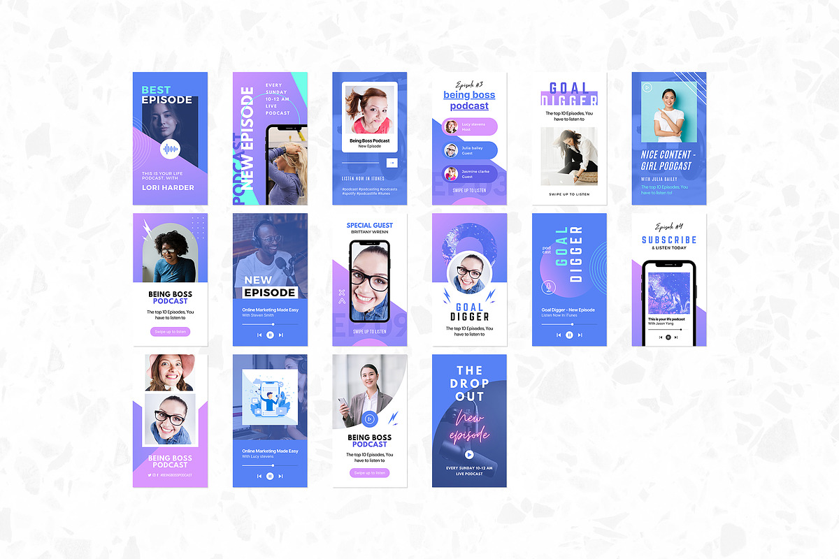 Podcast Instagram Stories Canva, a Social Media Template by Crevo Studio (Photo 10 of 10)