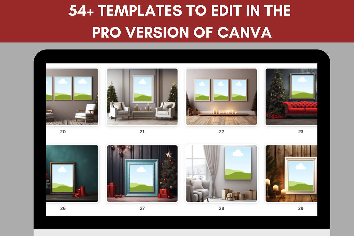 Square Christmas Wall Art Mockup, a Merchandise Mockup by LA Design (Photo 8 of 10)