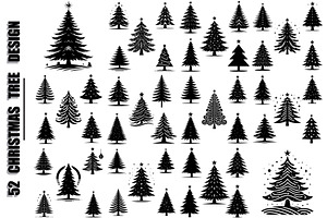 Christmas Tree Silhouette, 52 Design, a Presentation Template by Shihab1234