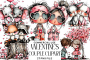 Whimsical Valentine Couple Clipart, an Illustration by Daily.Designs (Thumbnail 1 of 5)