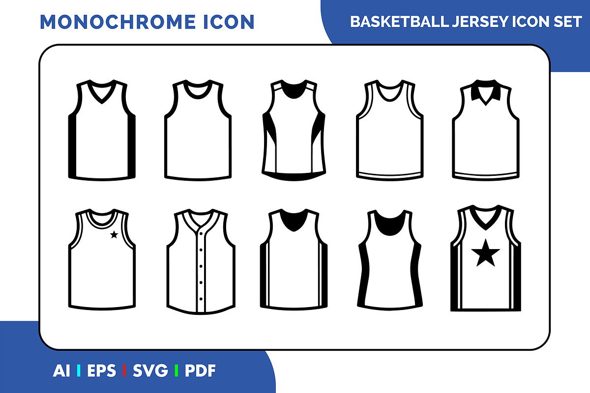 Basketball Uniform Icon Pack, an Outline Icon by Fontmine Studio (Photo 1 of 3)