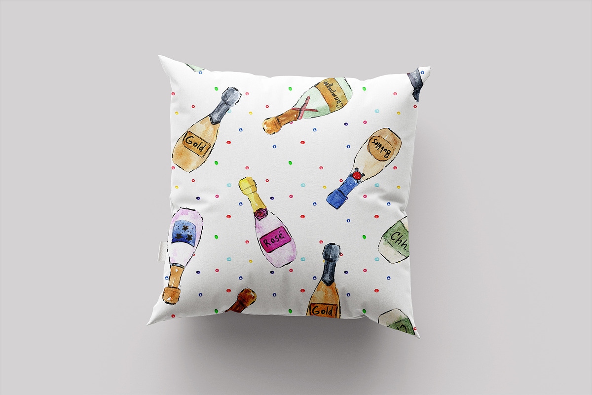 Champagne for Everybody - pattern, a Pattern Graphic by Katerina Tova (Photo 4 of 6)