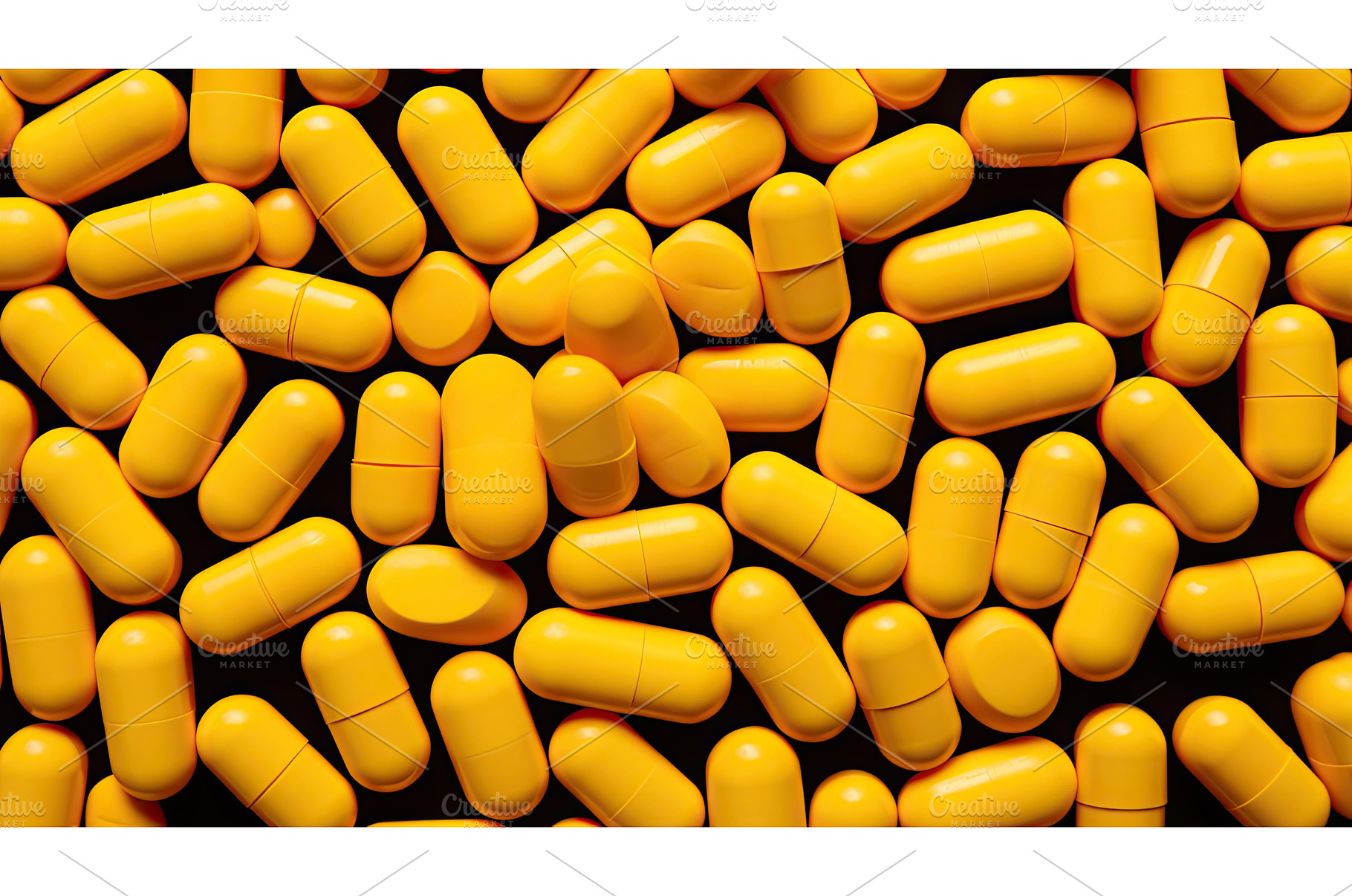 up yellow pills ai generated, a Health & Medical Photo by pikepicture