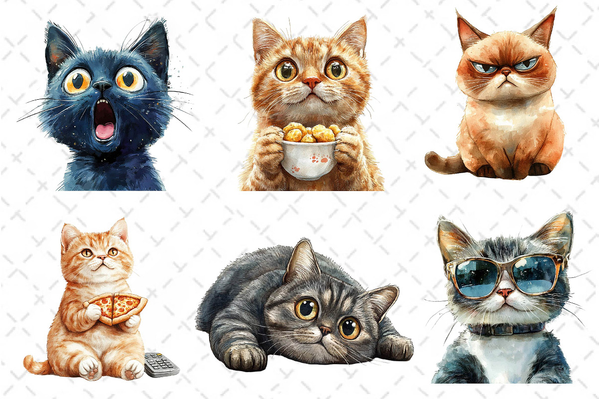 Funny Meme Cats Sublimation Clipart, an Illustration by Dream Creation (Photo 3 of 6)