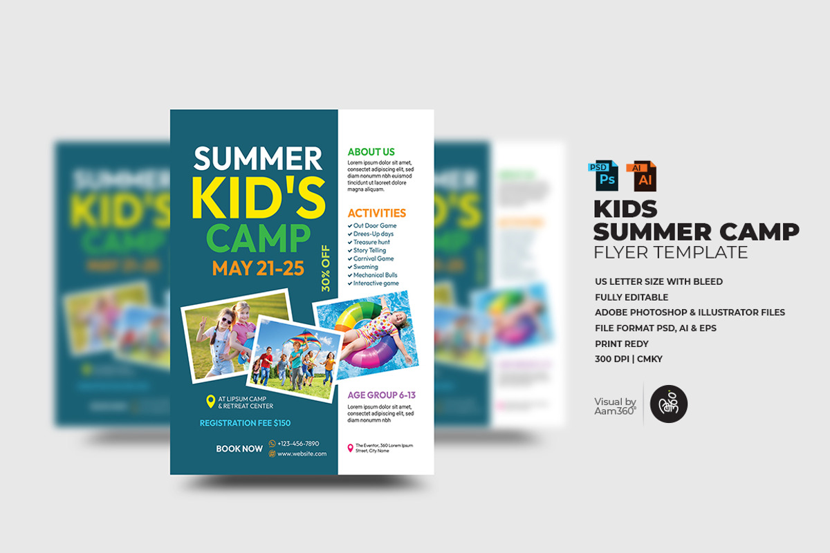 Summer Camp Flyer Template, a Flyer Template by Aam360 (Photo 1 of 3)