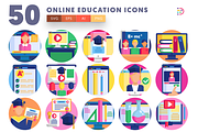 50 Online Education Icons, an Outline Icon by Dighital (Thumbnail 1 of 10)