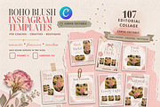 BOHO Blush Canva Instagram Templates, a Social Media Template by RefinedFantasyStudio (Thumbnail 2 of 2)