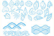 Seashells Lineart, a Seasonal Illustration by Carpet Tapete Pretzel (Thumbnail 2 of 8)