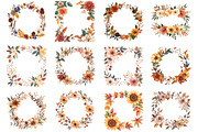 Fall Flower Frame Clipart, an Illustration by Design Market (Thumbnail 2 of 3)