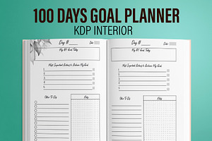 100 Day Goal Planner KDP Interior