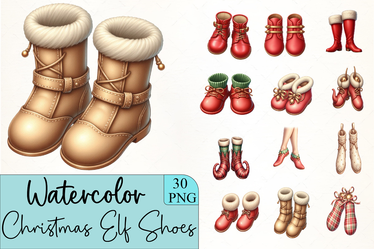 Christmas Elf Shoes Clipart, an Illustration by CrexoraLab (Photo 5 of 5)